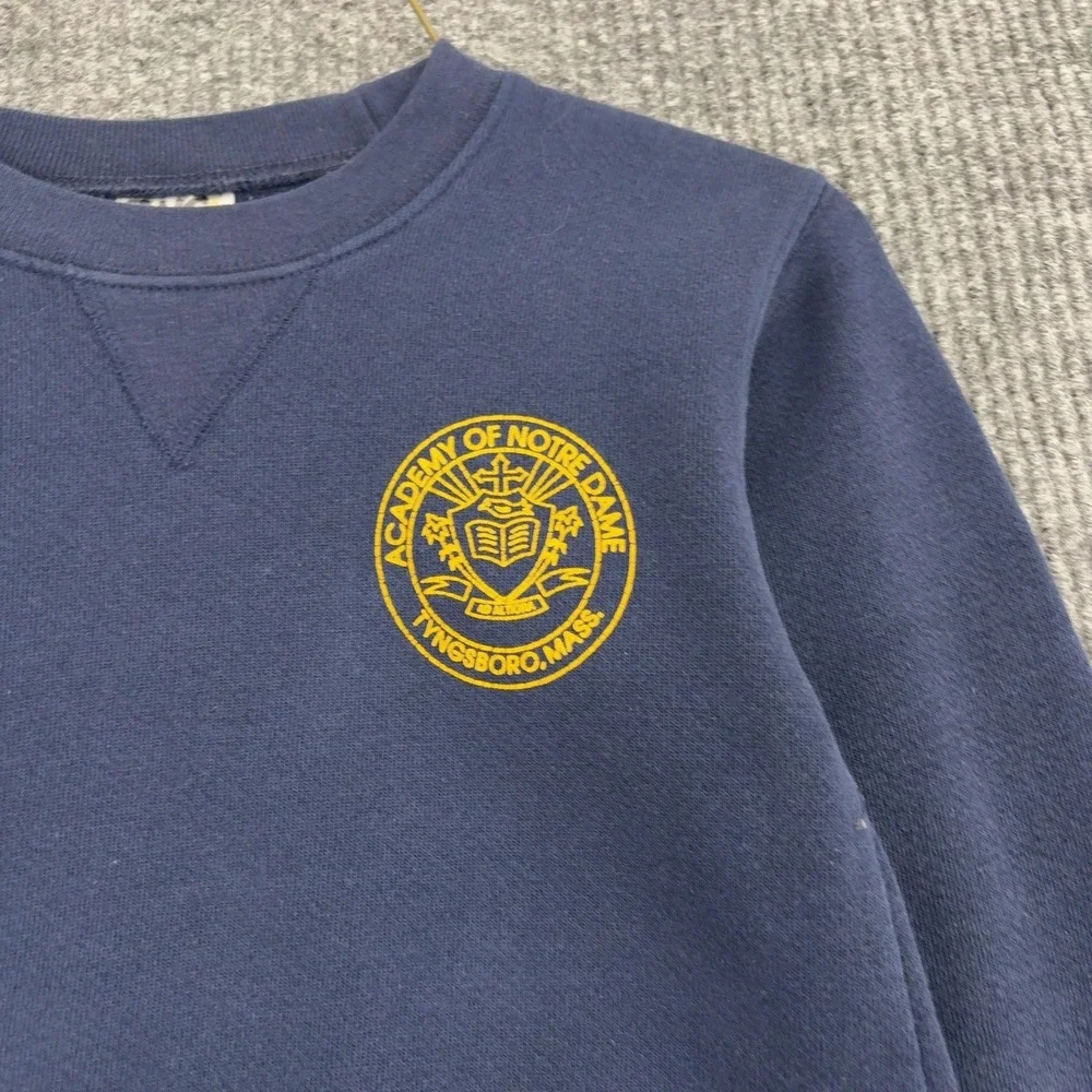Academy of Notre Dame Soffe Sweatshirt Youth M Blue Cotton Blend School Crewneck